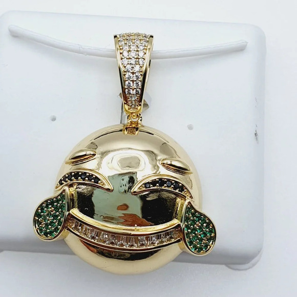 "14K Gold Plated Cubic Zircon Pendant, INUS1BR213 - Picture 5 of 9